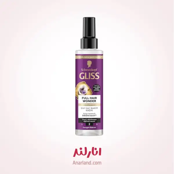 اسپری دوفاز ضد شکستگی مو گلیس بنفش Full Hair Wonder حجم ۲۰۰ میلی‌لیتر